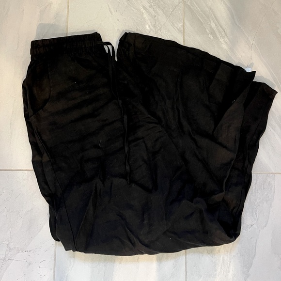 Risqué Pink Linen Pants and Black Linen Wide Leg Pants Size M - Picture 2 of 2